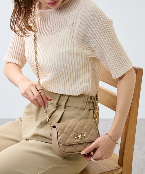 COLONY 2139(コロニートゥーワンスリーナイン)の「キルティング2WAYショルダーバッグ / ハンドバッグ(ショルダーバッグ・レディース・ブラック/ベージュ/オレンジ/グリーン・FREE)」の20枚目の写真