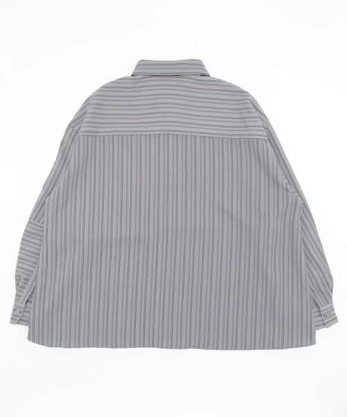 Lui's（ルイス）の「ストライプ切替シャツ（シャツ/ブラウス・メンズ・ブラック/ホワイト/グレー・SMALL/MEDIUM）」の4枚目の写真