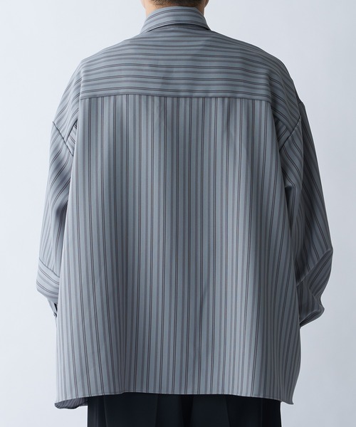 Lui's（ルイス）の「ストライプ切替シャツ（シャツ/ブラウス・メンズ・ブラック/ホワイト/グレー・SMALL/MEDIUM）」の21枚目の写真