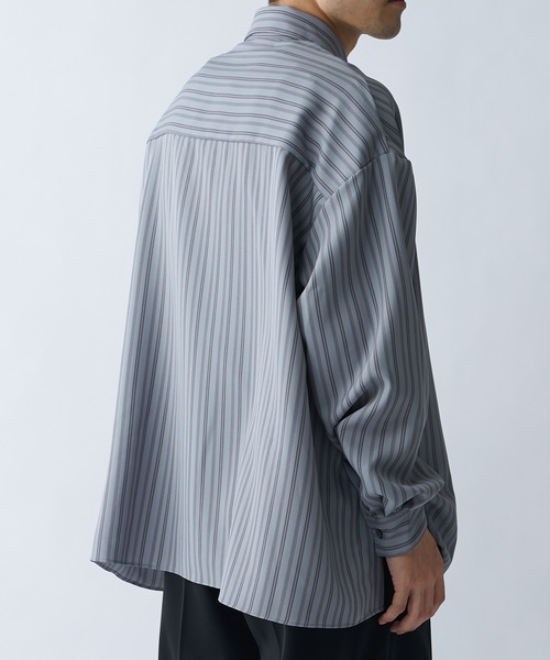 Lui's（ルイス）の「ストライプ切替シャツ（シャツ/ブラウス・メンズ・ブラック/ホワイト/グレー・SMALL/MEDIUM）」の12枚目の写真