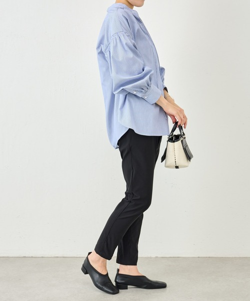 BEARDSLEY（ビアズリー）の「リボンシャツ（シャツ/ブラウス・レディース・ブルー/ホワイト・FREE）」の9枚目の写真