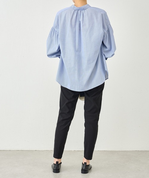 BEARDSLEY（ビアズリー）の「リボンシャツ（シャツ/ブラウス・レディース・ブルー/ホワイト・FREE）」の12枚目の写真