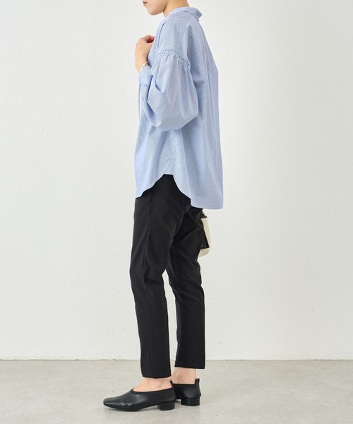 BEARDSLEY（ビアズリー）の「リボンシャツ（シャツ/ブラウス・レディース・ブルー/ホワイト・FREE）」の14枚目の写真