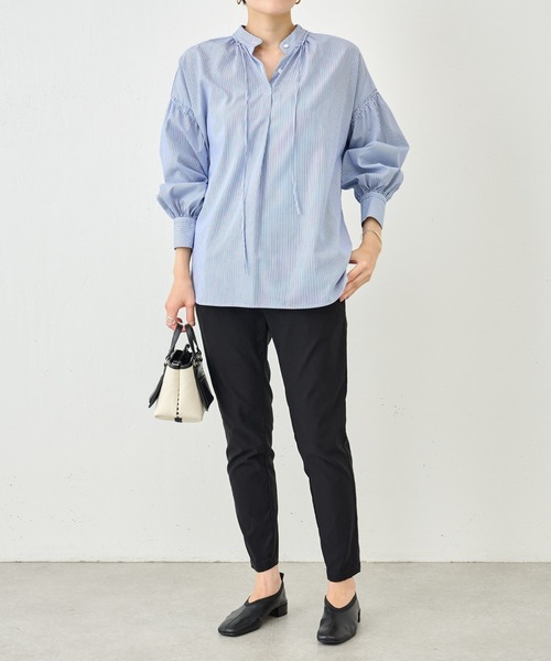 BEARDSLEY（ビアズリー）の「リボンシャツ（シャツ/ブラウス・レディース・ブルー/ホワイト・FREE）」の17枚目の写真