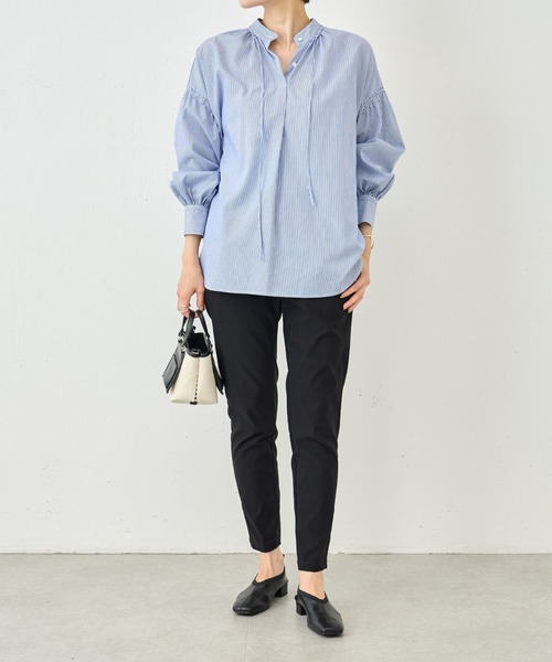 BEARDSLEY（ビアズリー）の「リボンシャツ（シャツ/ブラウス・レディース・ブルー/ホワイト・FREE）」の19枚目の写真