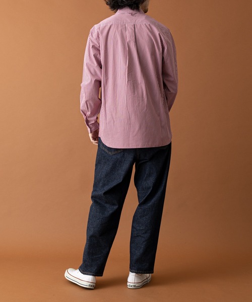 GEVACO（ゲバコ）の「【GEVACO / ゲバコ】ストライプピーチ起毛レギュラーカラーシャツ（シャツ/ブラウス・メンズ・レッド/ブルー/グリーン・MEDIUM/LARGE）」の7枚目の写真