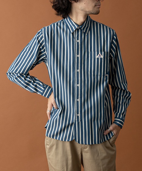 GEVACO（ゲバコ）の「【GEVACO / ゲバコ】ストライプピーチ起毛レギュラーカラーシャツ（シャツ/ブラウス・メンズ・レッド/ブルー/グリーン・MEDIUM/LARGE）」の10枚目の写真