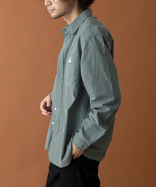 GEVACO（ゲバコ）の「【GEVACO / ゲバコ】ストライプピーチ起毛レギュラーカラーシャツ（シャツ/ブラウス・メンズ・レッド/ブルー/グリーン・MEDIUM/LARGE）」の8枚目の写真