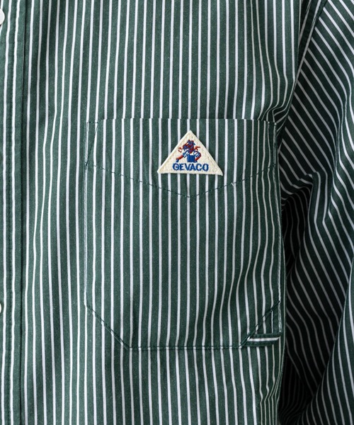 GEVACO（ゲバコ）の「【GEVACO / ゲバコ】ストライプピーチ起毛レギュラーカラーシャツ（シャツ/ブラウス・メンズ・レッド/ブルー/グリーン・MEDIUM/LARGE）」の6枚目の写真