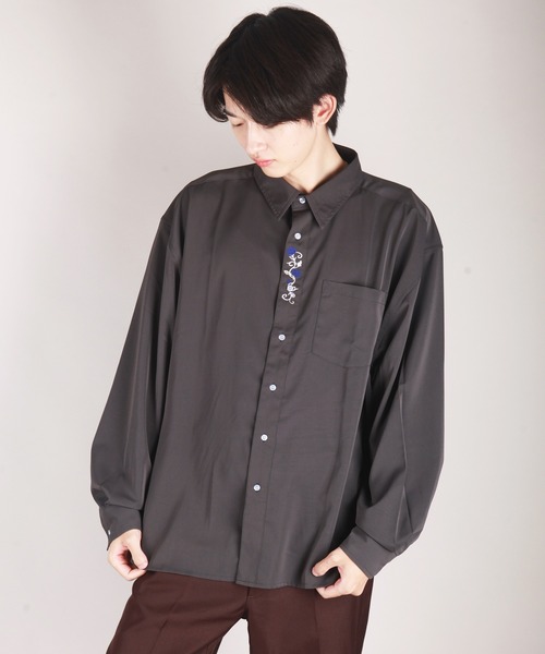 バラ刺繍とろみシャツ（シャツ/ブラウス）｜WESTSEA（ウエストシー）の