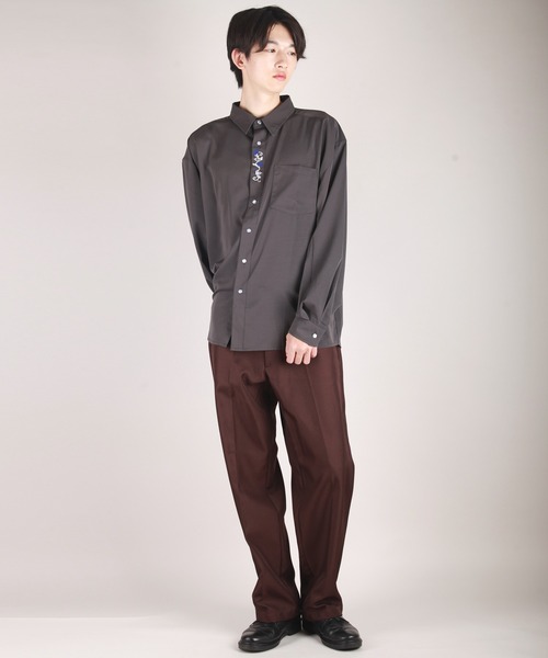 バラ刺繍とろみシャツ（シャツ/ブラウス）｜WESTSEA（ウエストシー）の