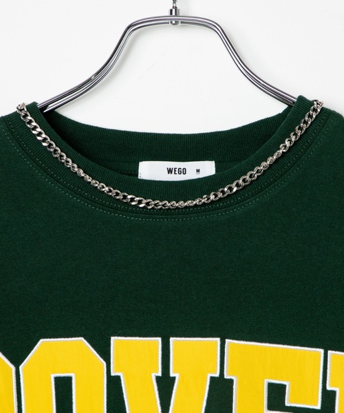 WEGO(ウィゴー)の「WEGO/【2点セット】アクセ付きカレッジロンT(Tシャツ/カットソー・メンズ・スミクロ/ホワイト/ダークグリーン・MEDIUM/LARGE)」の16枚目の写真