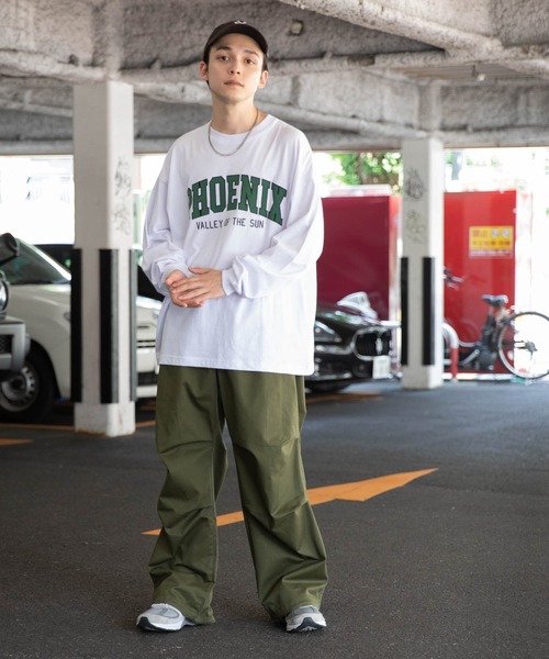 WEGO(ウィゴー)の「WEGO/【2点セット】アクセ付きカレッジロンT(Tシャツ/カットソー・メンズ・スミクロ/ホワイト/ダークグリーン・MEDIUM/LARGE)」の18枚目の写真