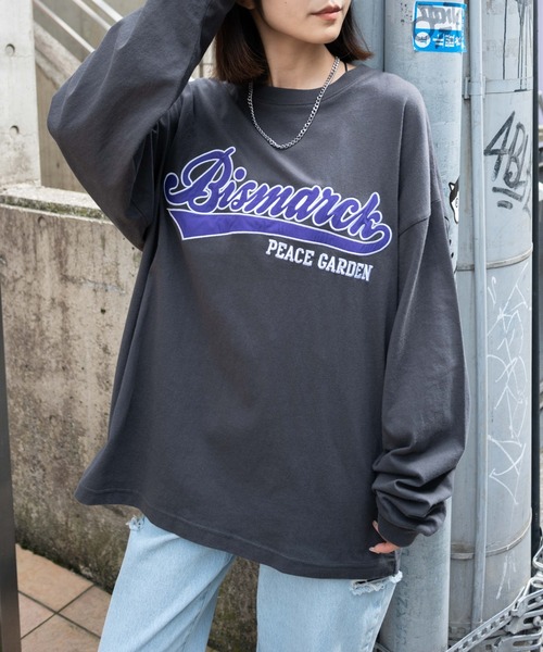WEGO(ウィゴー)の「WEGO/【2点セット】アクセ付きカレッジロンT(Tシャツ/カットソー・メンズ・スミクロ/ホワイト/ダークグリーン・MEDIUM/LARGE)」の10枚目の写真