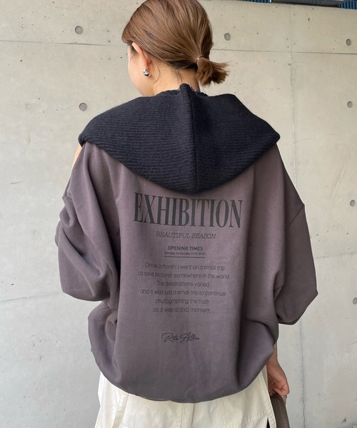 DouDou(ドゥドゥ)の「フード付きマフフラー(マフラー・レディース・ブラック/ボルドー・FREE)」の4枚目の写真