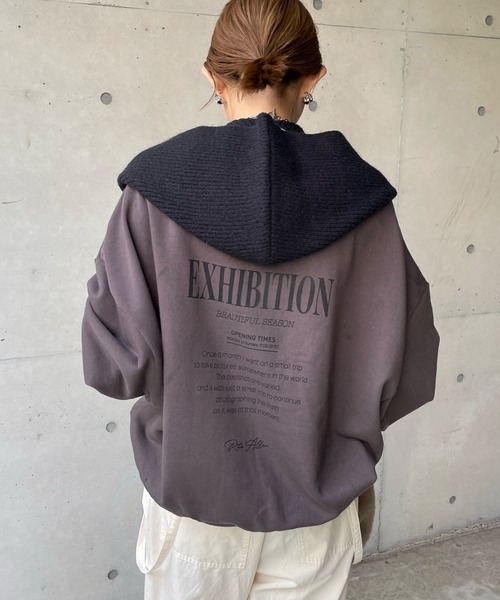 DouDou(ドゥドゥ)の「フード付きマフフラー(マフラー・レディース・ブラック/ボルドー・FREE)」の5枚目の写真