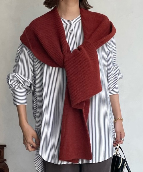 DouDou(ドゥドゥ)の「フード付きマフフラー(マフラー・レディース・ブラック/ボルドー・FREE)」の10枚目の写真