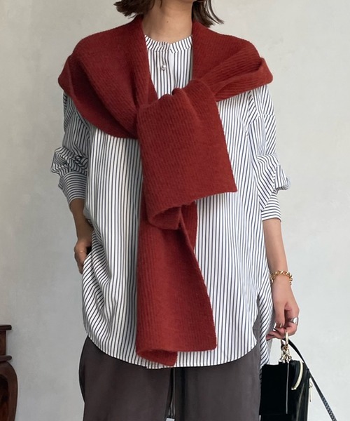 DouDou(ドゥドゥ)の「フード付きマフフラー(マフラー・レディース・ブラック/ボルドー・FREE)」の11枚目の写真