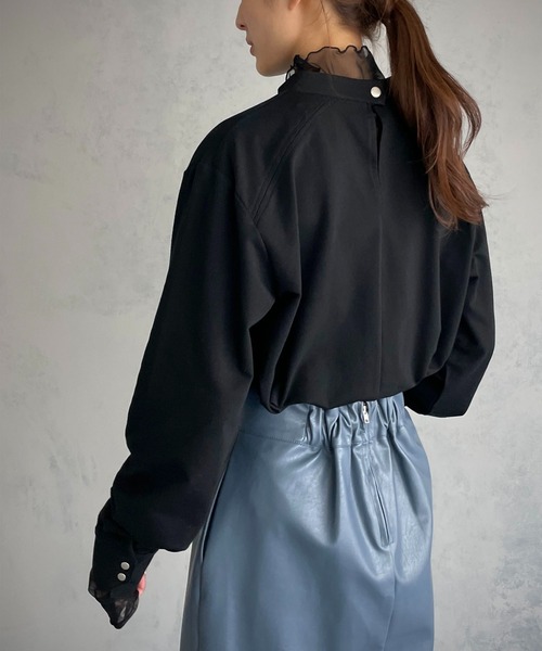 &g'aime(アンジェム)の「【&g’aime】ショルダースリットトップス(Tシャツ/カットソー・レディース・チャコールグレー/ブラック/ベージュ・FREE)」の17枚目の写真