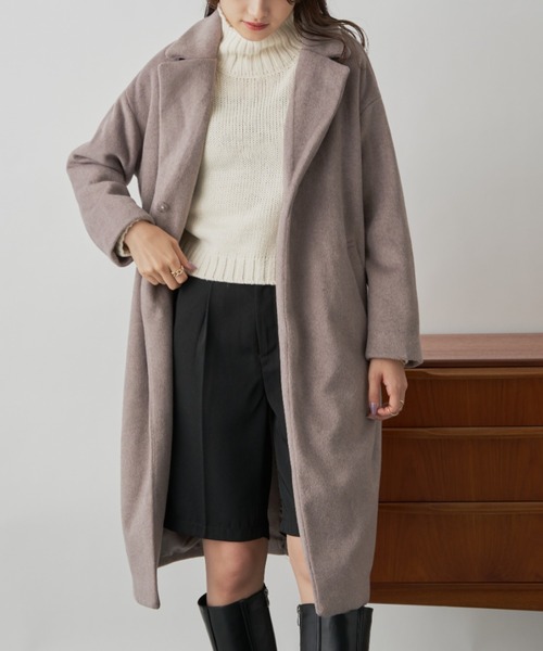 CLEARIMPRESSION （クリアインプレッション）の「ダブルフェイスチェスターコート（チェスターコート・レディース・アイボリー/モカ・FREE）」の2枚目の写真
