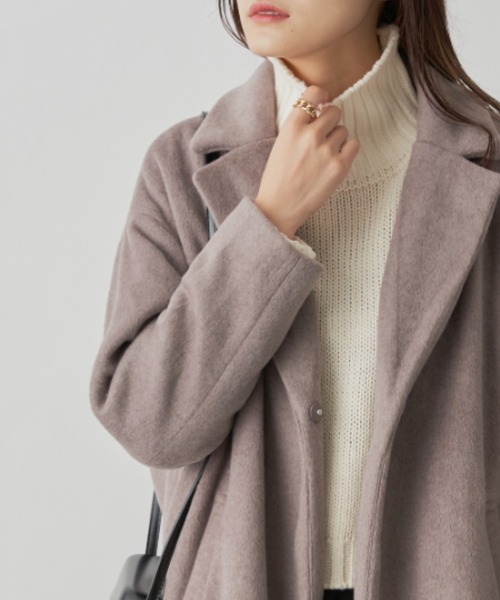 CLEARIMPRESSION （クリアインプレッション）の「ダブルフェイスチェスターコート（チェスターコート・レディース・アイボリー/モカ・FREE）」の22枚目の写真