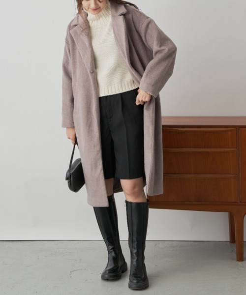 CLEARIMPRESSION （クリアインプレッション）の「ダブルフェイスチェスターコート（チェスターコート・レディース・アイボリー/モカ・FREE）」の7枚目の写真