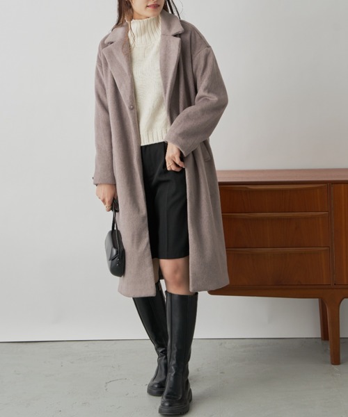 CLEARIMPRESSION （クリアインプレッション）の「ダブルフェイスチェスターコート（チェスターコート・レディース・アイボリー/モカ・FREE）」の13枚目の写真