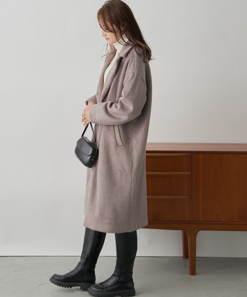 CLEARIMPRESSION （クリアインプレッション）の「ダブルフェイスチェスターコート（チェスターコート・レディース・アイボリー/モカ・FREE）」の10枚目の写真