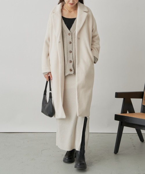 CLEARIMPRESSION （クリアインプレッション）の「ダブルフェイスチェスターコート（チェスターコート・レディース・アイボリー/モカ・FREE）」の3枚目の写真