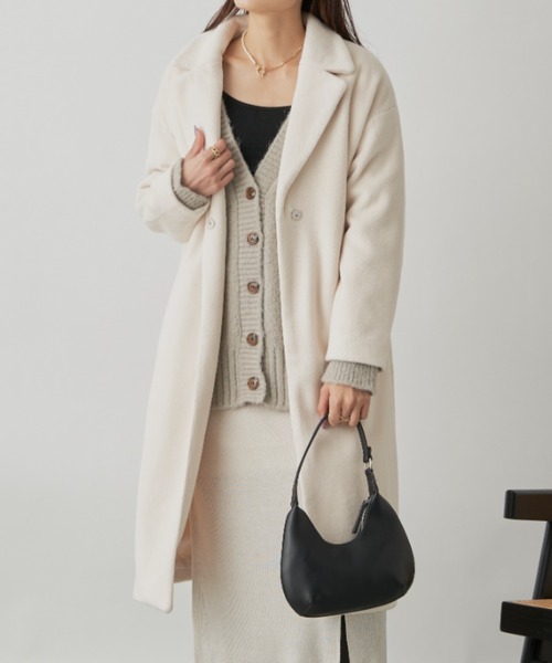 CLEARIMPRESSION （クリアインプレッション）の「ダブルフェイスチェスターコート（チェスターコート・レディース・アイボリー/モカ・FREE）」の5枚目の写真