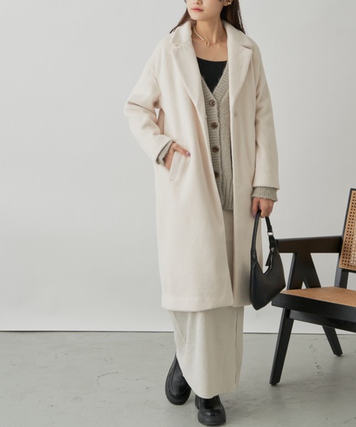 CLEARIMPRESSION （クリアインプレッション）の「ダブルフェイスチェスターコート（チェスターコート・レディース・アイボリー/モカ・FREE）」の6枚目の写真