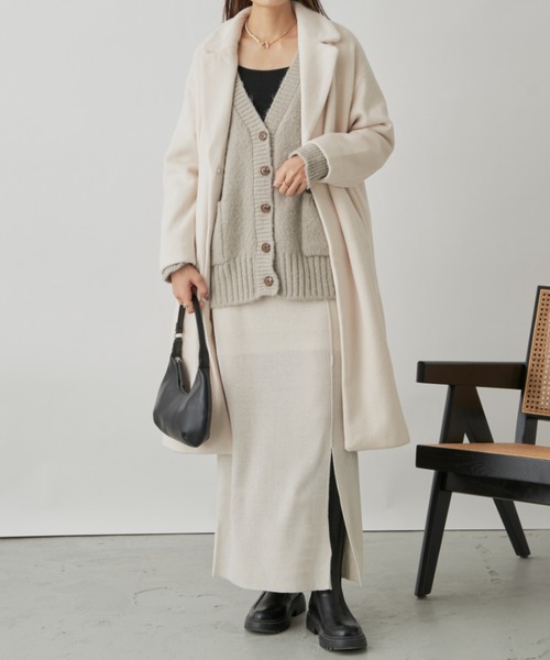 CLEARIMPRESSION （クリアインプレッション）の「ダブルフェイスチェスターコート（チェスターコート・レディース・アイボリー/モカ・FREE）」の14枚目の写真