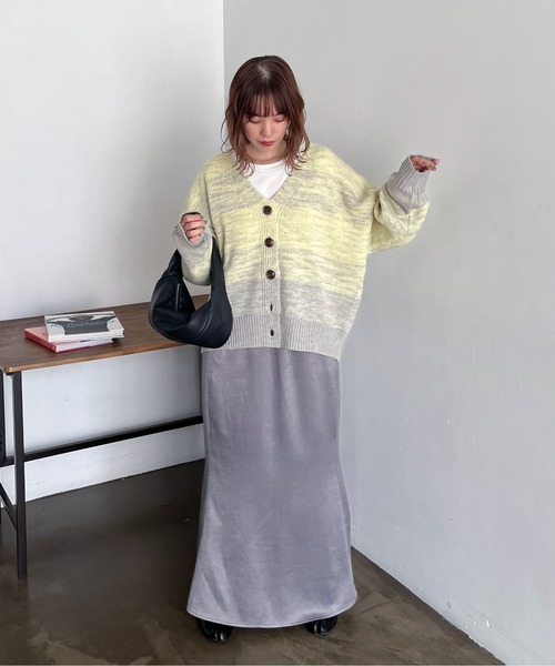 feepur（フェピュール）の「【ハンドウォッシャブル】メランジグラデーションカーディガン（カーディガン/ボレロ・レディース・オフホワイト/ブラック/イエロー・MEDIUM）」の20枚目の写真