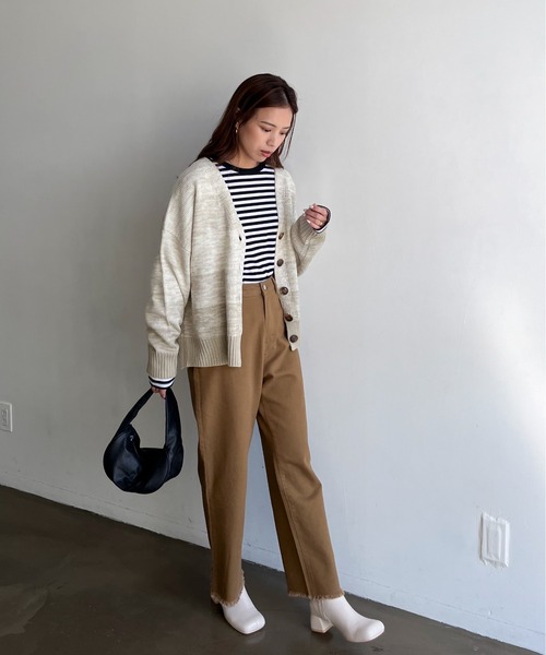 feepur（フェピュール）の「【ハンドウォッシャブル】メランジグラデーションカーディガン（カーディガン/ボレロ・レディース・オフホワイト/ブラック/イエロー・MEDIUM）」の15枚目の写真