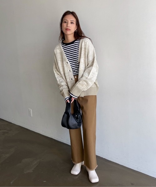 feepur（フェピュール）の「【ハンドウォッシャブル】メランジグラデーションカーディガン（カーディガン/ボレロ・レディース・オフホワイト/ブラック/イエロー・MEDIUM）」の10枚目の写真