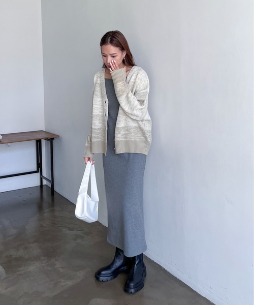 feepur（フェピュール）の「【ハンドウォッシャブル】メランジグラデーションカーディガン（カーディガン/ボレロ・レディース・オフホワイト/ブラック/イエロー・MEDIUM）」の19枚目の写真