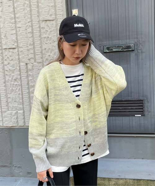 feepur（フェピュール）の「【ハンドウォッシャブル】メランジグラデーションカーディガン（カーディガン/ボレロ・レディース・オフホワイト/ブラック/イエロー・MEDIUM）」の14枚目の写真