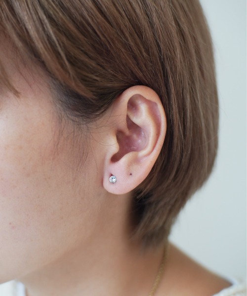 Port(ポート)の「金属アレルギー対応 ミニ ストーン ピアス【 サージカルステンレス / 316L 】 #(ピアス(両耳用)・レディース・シルバー/ゴールド・A/B)」の15枚目の写真