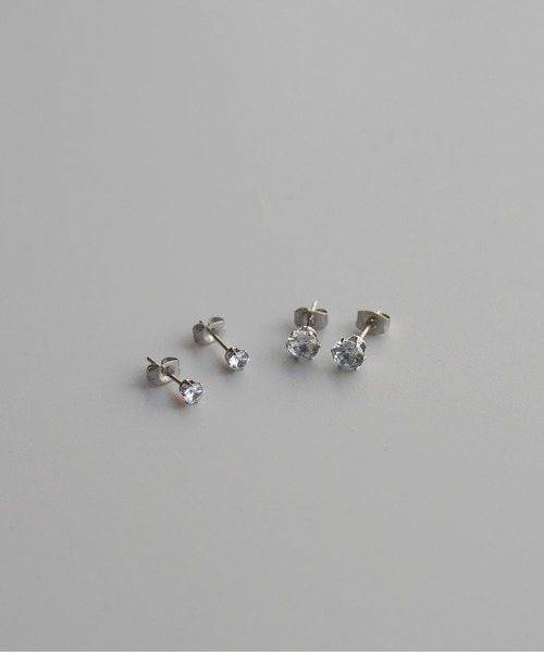Port(ポート)の「金属アレルギー対応 ミニ ストーン ピアス【 サージカルステンレス / 316L 】 #(ピアス(両耳用)・レディース・シルバー/ゴールド・A/B)」の9枚目の写真