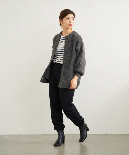 B.C STOCK（ベーセーストック）の「Ecoutezスウェットパンツ（スウェットパンツ・レディース・ブラック/アイボリー/ボルドー・FREE）」の4枚目の写真