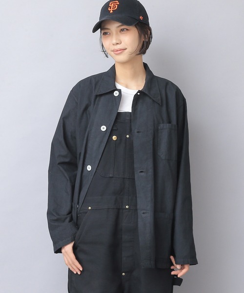 MILITARY ミリタリー の 実物 新品 デッドストック フランス軍 パジャマシャツ BLACK染め ミリタリージャケット