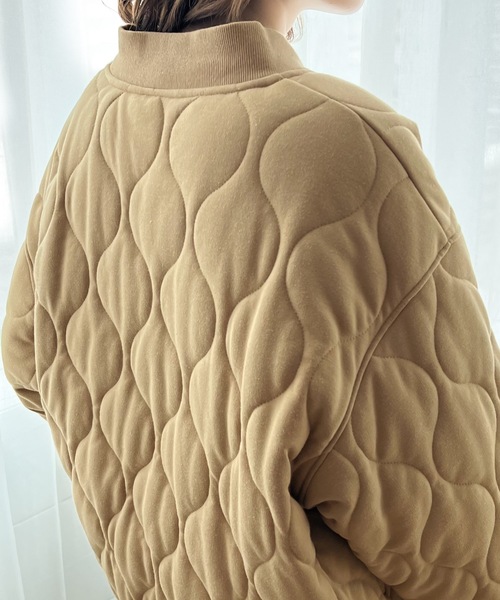 Java（ジャバ）の「《JaVaジャバ コラボ》大人のラフ感。中綿入りキルティングコート（ノーカラージャケット・レディース・カーキ/ブラック/ベージュ・MEDIUM/LARGE/X-LARGE）」の9枚目の写真