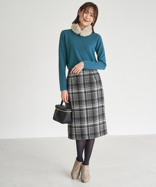 ROPE' PICNIC（ロペピクニック）の「衿スカラップ総針ニットプルオーバー（ニット/セーター・レディース・ブラック/ベージュ/グリーン系その他・38）」の20枚目の写真