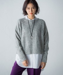 ヘアリーニットクロップドプルオーバー