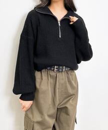 INGNI | ハーフジップ片畦／ニット(ニット/セーター)