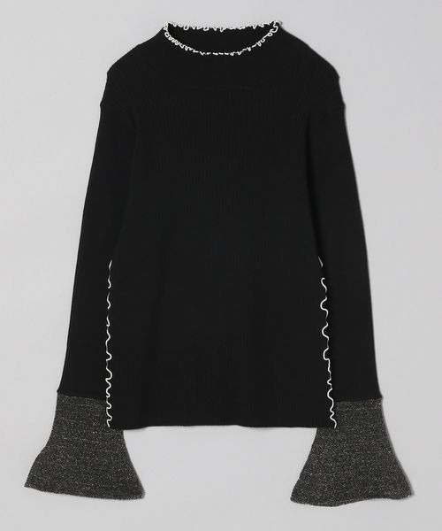 JEANASIS（ジーナシス）の「12Gラメソデフレアハイネックプルオーバー/169159（ニット/セーター・レディース・ブラウン/ブラック・FREE）」の2枚目の写真