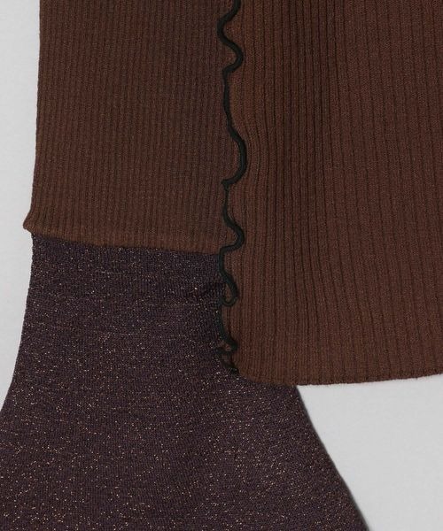 JEANASIS（ジーナシス）の「12Gラメソデフレアハイネックプルオーバー/169159（ニット/セーター・レディース・ブラウン/ブラック・FREE）」の13枚目の写真
