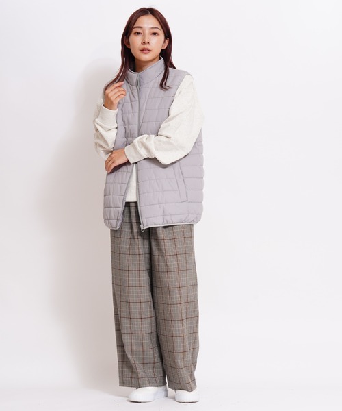 GIORDANO（ジョルダーノ）の「[ GIORDANO ]スタンドカラーパデッドベスト (ユニセックス)（ダウンベスト・レディース・ネイビー/グレー・MEDIUM/LARGE/X-LARGE）」の5枚目の写真