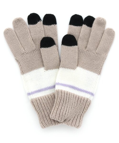 algy（アルジー）の「フラッグチェックスマホ対応手袋（手袋・キッズ・ブラック/ベージュ/サックスブルー・FREE）」の5枚目の写真