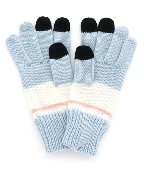 algy（アルジー）の「フラッグチェックスマホ対応手袋（手袋・キッズ・ブラック/ベージュ/サックスブルー・FREE）」の7枚目の写真